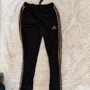 Adidas Tiro Kids Large Black and Gold Pant with zippered leg
